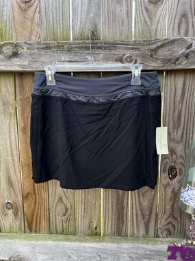 👗Tangerine Black Athletic Skort with Textured Waistband